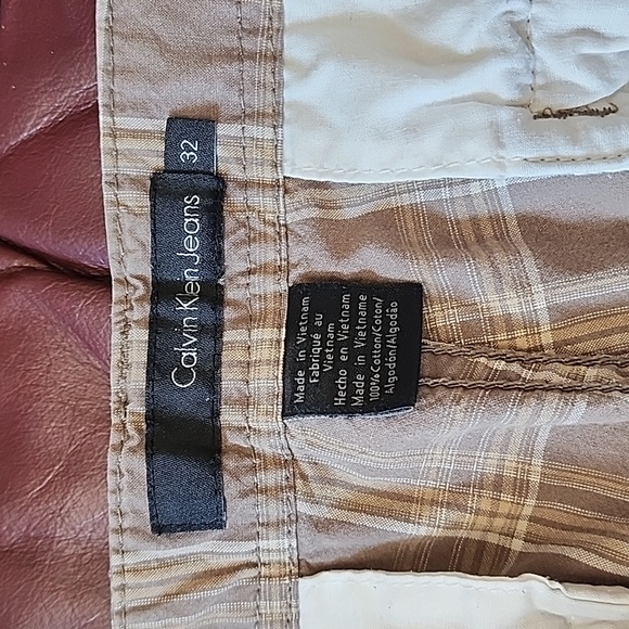 Men's, Shorts, Plaid, Green/Beige Size 32 - Picture 4 of 6